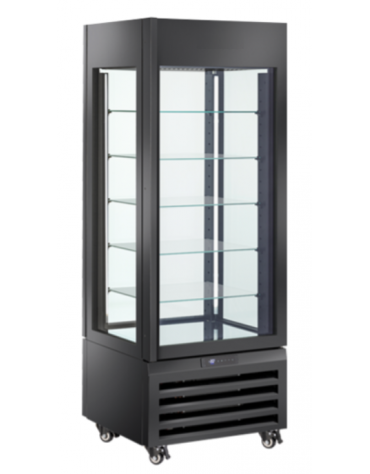 Vetrina gelateria panoramica congelatore - statica -22°/-15°C - colore nero - Classe C - cm 70x65x190h