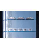 Vetrina gelateria panoramica refrigerata con porta doppia - ventilata -22°/+5°C - colore nero - Classe C - cm 142x65x190h