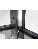 Vetrina gelateria panoramica refrigerata con porta doppia - ventilata -22°/+5°C - colore nero - Classe C - cm 142x65x190h