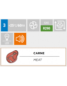 Frollatore carne panoramico - colore nero - capacità Lt. 440 - refrigerazione ventilata -2°/+10°C - Classe A - cm 70x65x190h