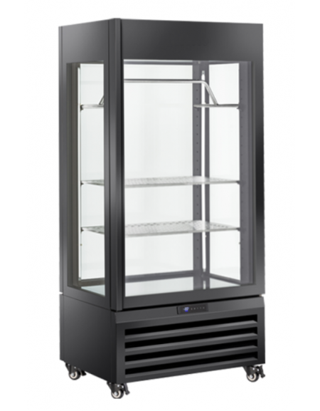 Frollatore carne panoramico - colore nero - capacità Lt. 600 - refrigerazione ventilata -2°/+10°C - Classe A - cm 90x65x190h