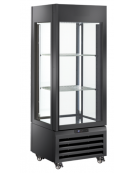 Vetrina panoramica refrigerata per esposizione vino, ventilata +0°/+20°C - 90 bottiglie - Classe A - cm 70x65x190h