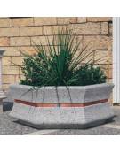 Fioriera esagonale  per esterno in cemento calcestruzzo - colore Grigio pietra - cm 155x120x65h