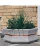 Fioriera esagonale per esterno in cemento calcestruzzo - colore Grigio pietra - cm 155x120x65h