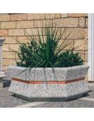 Fioriera esagonale  per esterno in cemento calcestruzzo - colore Grigio sabbiato - cm 155x120x65h