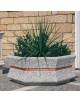 Fioriera esagonale per esterno in cemento calcestruzzo - colore Grigio sabbiato - cm 155x120x65h