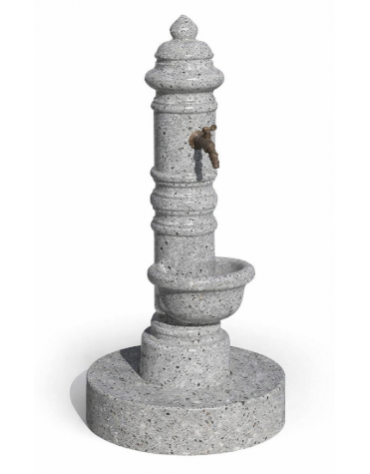 FONTANA IN CALCESTRUZZO CEMENTO COLORE GRIGIO PIETRA PER ESTERNO - cm Ø 59x121h