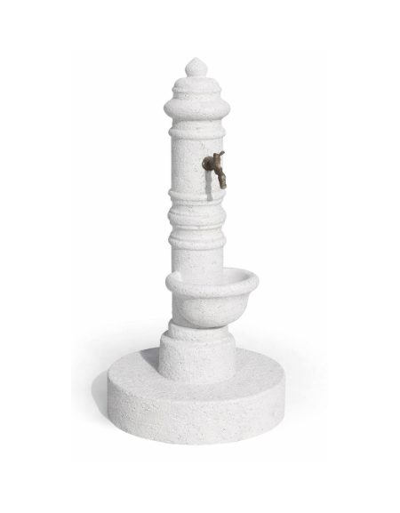 FONTANA IN CALCESTRUZZO CEMENTO COLORE BIANCO PIETRA PER ESTERNO - cm Ø 59x121h