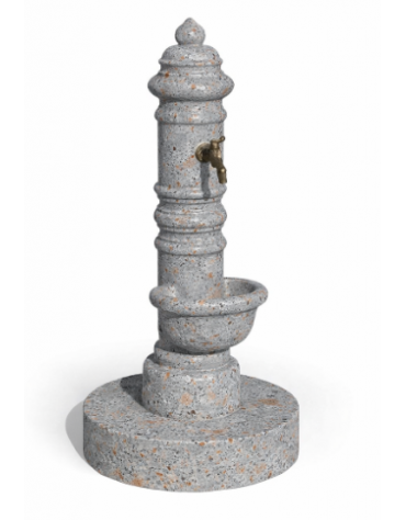 FONTANA IN CALCESTRUZZO CEMENTO COLORE GRIGIO TRAVERTINO PER ESTERNO - cm Ø 59x121h