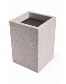 Ceneriera Quadrata in cemento - Colore Bianco sabbiato - Dotata di Griglia Forata - cm 50x50x70h - Conforme ai CAM