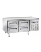 Tavolo refrigerato GN1/1 inox altezza cm 65 con 4 cassetti - refrigerazione ventilata -2°/+8°C - cm 136,7x70x65h