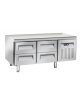 Tavolo refrigerato GN1/1 inox altezza cm 65 con 4 cassetti - refrigerazione ventilata -2°/+8°C - cm 136,7x70x65h
