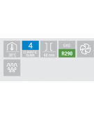 Tavolo refrigerato GN1/1 inox altezza cm 65 con 6 cassetti - refrigerazione ventilata -2°/+8°C - cm 180,3x70x65h