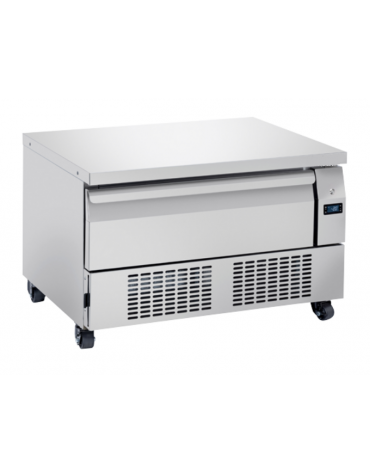 Cassettiera refrigerata inox 1 cassetto - n°2 vaschette GN1/1 (non incluse) - doppia temp. -2°+8°C/-21°-18°C - mm 905x700x605h