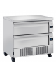 Cassettiera refrigerata inox 2 cassetti - n°4 vaschette GN1/1 (non incluse) - doppia temp. -2°+8°C/-21°-18°C - mm 905x700x870h