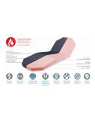 Materasso ignifugo classe 1 per barella radiotrasparente sfoderabile antibatterico impermeabile , antistatico ed antiacaro - cm 