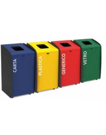 Kit composto da 3 pattumiere con capacita di 80 litri cadauna per la raccolta differenziata