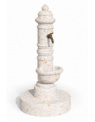 FONTANA IN CALCESTRUZZO CEMENTO COLORE BIANCO TRAVERTINO PER ESTERNO - cm Ø59x121h - Conforme ai CAM