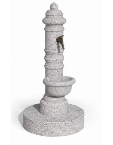 FONTANA IN CALCESTRUZZO CEMENTO COLORE BIANCO SABBIATO PER ESTERNO - cm Ø 59x121h