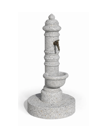 FONTANA IN CALCESTRUZZO CEMENTO COLORE BIANCO SABBIATO PER ESTERNO - cm Ø59x121h - Conforme ai CAM