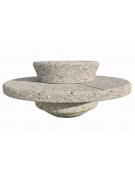 PANCHINA TONDA IN CEMENTO CON FIORIERA CENTRALE - COLORE GRIGIO SABBIATO - DIAMETRO ESTERNO CM  170