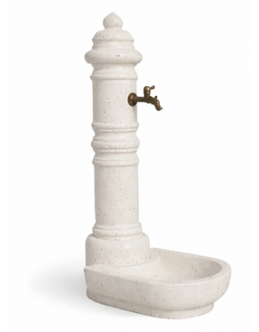 FONTANA IN CALCESTRUZZO CEMENTO COLORE BIANCO PIETRA PER ESTERNO - cm 38x45x121h
