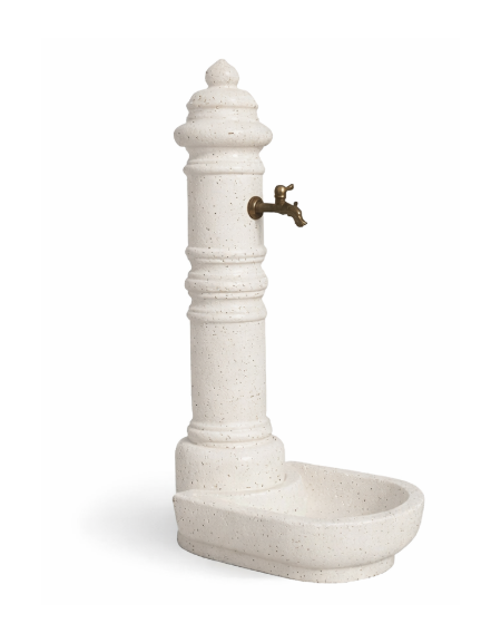 FONTANA IN CALCESTRUZZO CEMENTO COLORE BIANCO PIETRA PER ESTERNO - cm 66x45x121h - Conforme ai CAM