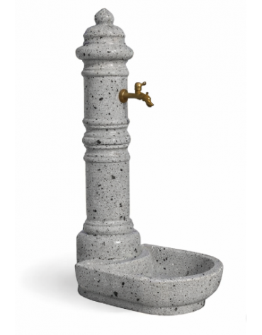 FONTANA IN CALCESTRUZZO CEMENTO COLORE GRIGIO PIETRA PER ESTERNO - cm 66x45x121h - Conforme ai CAM