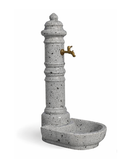 FONTANA IN CALCESTRUZZO CEMENTO COLORE GRIGIO PIETRA PER ESTERNO - cm 66x45x121h - Conforme ai CAM