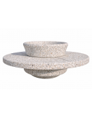 PANCHINA TONDA IN CEMENTO CON FIORIERA CENTRALE - COLORE GRIGIO SABBIATO - DIAMETRO ESTERNO CM  200