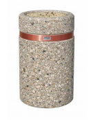 POSACENERE ROTONDO CENERIERA IN CALCESTRUZZO COLORE GRIGIO SABBIATO PER ESTERNO - DOTATO DI GRIGLIA FORATA - Conforme ai CAM