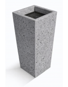 CENERIERA TRAPEZOIDALE IN CEMENTO COLORE GRIGIO PIETRA PER ESTERNO - cm 41x41x90h - Conforme ai CAM