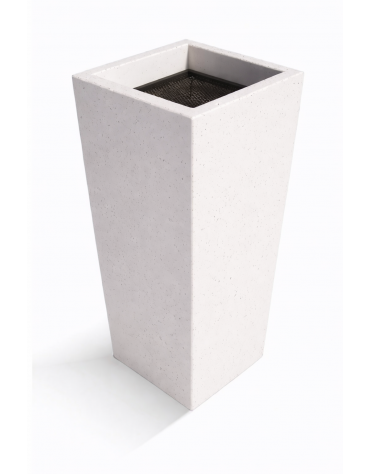 CENERIERA TRAPEZOIDALE IN CEMENTO COLORE BIANCO PIETRA PER ESTERNO - cm 41x41x90h - Conforme ai CAM
