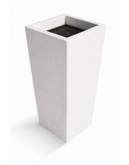 CENERIERA TRAPEZOIDALE IN CEMENTO COLORE BIANCO PIETRA PER ESTERNO - cm 41x41x90h - Conforme ai CAM
