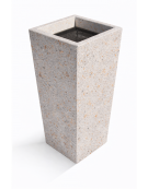 CENERIERA TRAPEZOIDALE IN CEMENTO COLORE GRIGIO TRAVERTINO PER ESTERNO - cm 41x41x90h - Conforme ai CAM