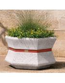Fioriera esagonale per esterno in cemento calcestruzzo - colore Grigio pietra - cm 95x85x65h - Conforme ai CAM