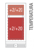 Cantinetta per vino ventilata - porta in vetro nero senza cornice - N° 19 Bottiglie vino - +2°C /+20°C - cm 29,5x57,3x82h