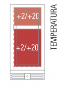 Cantinetta per vino ventilata - porta in vetro nero senza cornice - N° 32 Bottiglie vino - +2°C /+20°C - cm 38x57,8x82h
