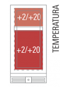 Vetrina per vini ventilata - 1 porta - N° 28 Bottiglie da cl 75 - doppia temperatura +2°C+12°C / +12°C +20°C - cm 38x57,8x82h