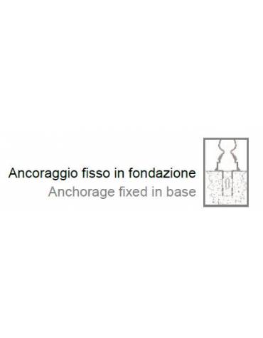 Dissuasore in ghisa ornato alla sommità da un pomello sferico, occhielli fissi opzionali, - cm diam. 22x90h