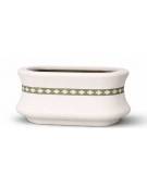 Fioriera ovale in cemento calcestruzzo colore Bianco pietra - con greca decorativa - cm 100x60x65h - Conforme ai CAM