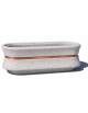 Fioriera ovale in cemento calcestruzzo colore Grigio pietra - con fascia color rame - cm 130x60x65h - Conforme ai CAM