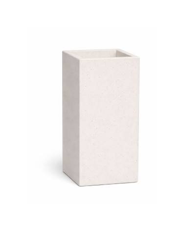 Fioriera quadrata in cemento calcestruzzo per esterno - colore Bianco pietra - senza zoccolatura - cm 35x35x70h