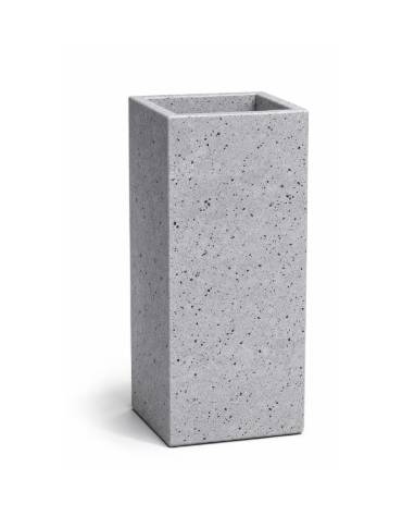 Fioriera quadrata in cemento calcestruzzo per esterno - colore Grigio pietra - senza zoccolatura - cm 35x35x70h