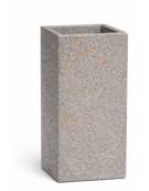 Fioriera quadrata in cemento calcestruzzo per esterno - colore Grigio travertino - senza zoccolatura - cm 35x35x70h