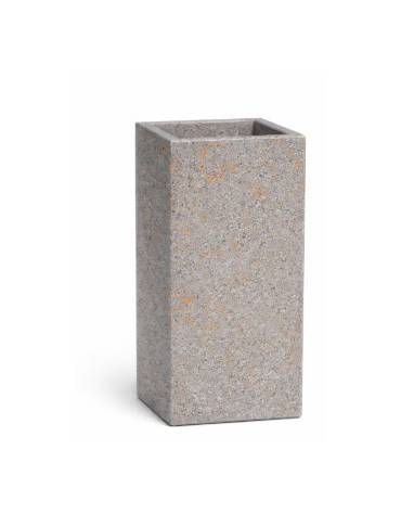 Fioriera quadrata in cemento calcestruzzo per esterno - colore Grigio travertino - senza zoccolatura - cm 35x35x70h - CAM