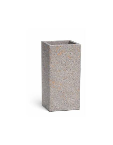 Fioriera quadrata in cemento calcestruzzo per esterno - colore Grigio travertino - senza zoccolatura - cm 35x35x70h - CAM