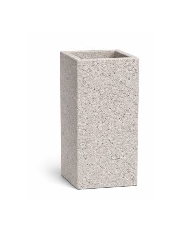 Fioriera quadrata in cemento calcestruzzo per esterno - colore Bianco sabbiato - senza zoccolatura - cm 35x35x70h