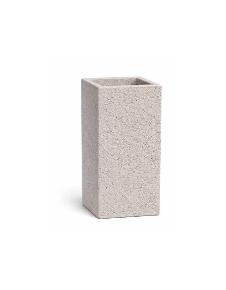 Fioriera quadrata in cemento calcestruzzo per esterno - colore Bianco sabbiato - senza zoccolatura - cm 35x35x70h - CAM