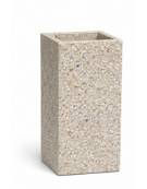 Fioriera quadrata in cemento calcestruzzo per esterno - colore Grigio sabbiato - senza zoccolatura - cm 35x35x70h - CAM